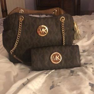 Michael Kors purse with matching wallet